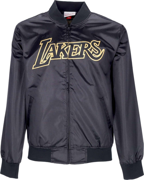 MITCHELL-&-NESS-Giacchetta-Uomo-Nba-Big-Face-4.0-Satin-Jacket-Hardwood-Classics-Loslak-Black/original-Team-Colors-da-uomo