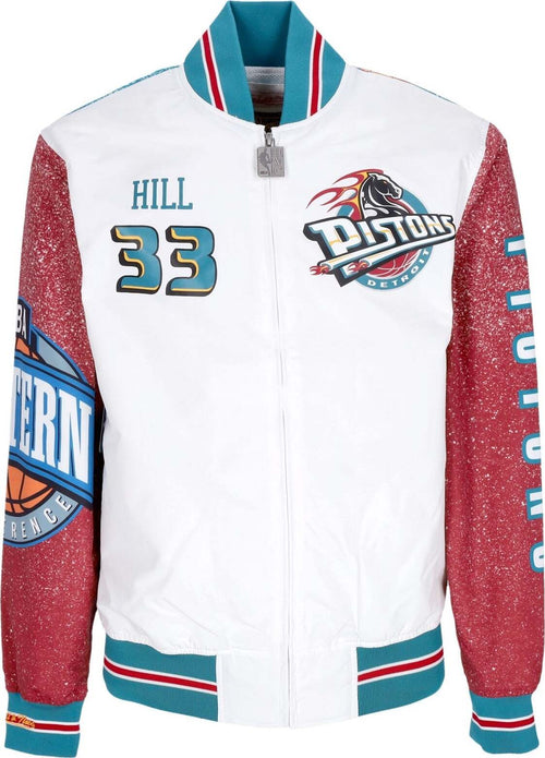 MITCHELL-&-NESS-Giubbotto-Bomber-Uomo-Nba-Burst-Warm-Up-Jacket-No-33-Grant-Hill-Detpis-Multi/white-da-uomo
