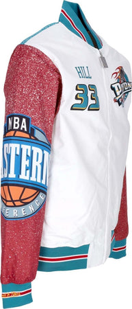 MITCHELL-&amp;-NESS-Giubbotto-Bomber-Uomo-Nba-Burst-Warm-Up-Jacket-No-33-Grant-Hill-Detpis-Multi/white-da-uomo