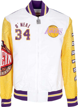 MITCHELL-&amp;-NESS-Giubbotto-Bomber-Uomo-Nba-Burst-Warm-Up-Jacket-No-34-Shaquille-O'neal-Loslak-Multi/white-da-uomo