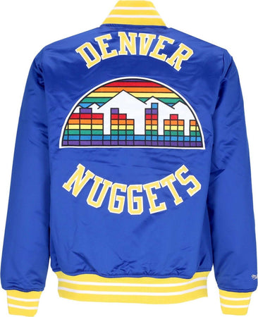 MITCHELL-&amp;-NESS-Giubbotto-Bomber-Uomo-Nba-Heavyweight-Satin-Jacket-Dennug-Original-Team-Colors-da-uomo