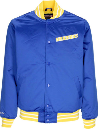 MITCHELL-&amp;-NESS-Giubbotto-Bomber-Uomo-Nba-Heavyweight-Satin-Jacket-Golwar-Original-Team-Colors-da-uomo