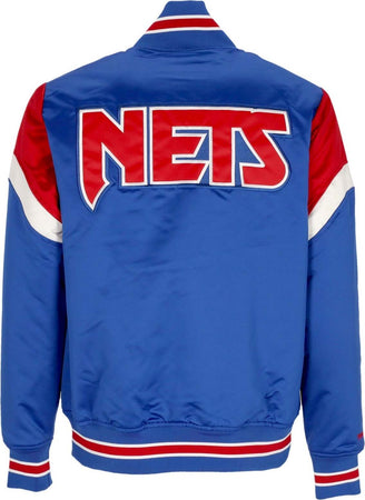 MITCHELL-&amp;-NESS-Giubbotto-Bomber-Uomo-Nba-Heavyweight-Satin-Jacket-Nejnet-Original-Team-Colors-da-uomo