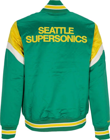 MITCHELL-&amp;-NESS-Giubbotto-Bomber-Uomo-Nba-Heavyweight-Satin-Jacket-Seasup-Original-Team-Colors-da-uomo