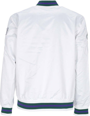 MITCHELL-&amp;-NESS-Giubbotto-Bomber-Uomo-Nba-Hometown-Lw-Satin-Jacket-Hardwood-Classics-Milbuc-White-da-uomo
