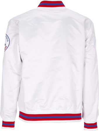 MITCHELL-&amp;-NESS-Giubbotto-Bomber-Uomo-Nba-Hometown-Lw-Satin-Jacket-Hardwood-Classics-Phi76e-White-da-uomo