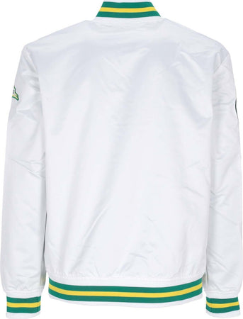 MITCHELL-&amp;-NESS-Giubbotto-Bomber-Uomo-Nba-Hometown-Lw-Satin-Jacket-Hardwood-Classics-Seasup-White-da-uomo