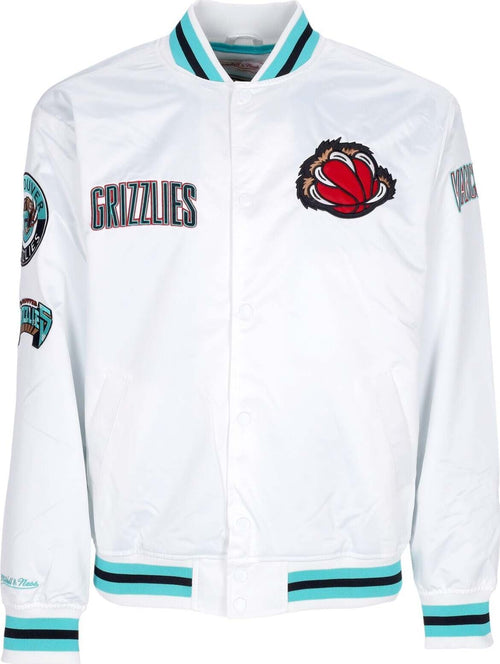 MITCHELL-&-NESS-Giubbotto-Bomber-Uomo-Nba-Hometown-Lw-Satin-Jacket-Hardwood-Classics-Vangri-White-da-uomo
