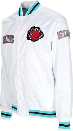 MITCHELL-&amp;-NESS-Giubbotto-Bomber-Uomo-Nba-Hometown-Lw-Satin-Jacket-Hardwood-Classics-Vangri-White-da-uomo