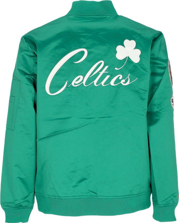 MITCHELL-&amp;-NESS-Giubbotto-Bomber-Uomo-Nba-Lightweight-Satin-Bomber-Boscel-Original-Team-Colors-da-uomo