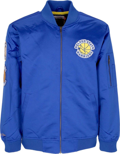MITCHELL-&-NESS-Giubbotto-Bomber-Uomo-Nba-Lightweight-Satin-Bomber-Golwar-Original-Team-Colors-da-uomo