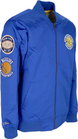 MITCHELL-&amp;-NESS-Giubbotto-Bomber-Uomo-Nba-Lightweight-Satin-Bomber-Golwar-Original-Team-Colors-da-uomo