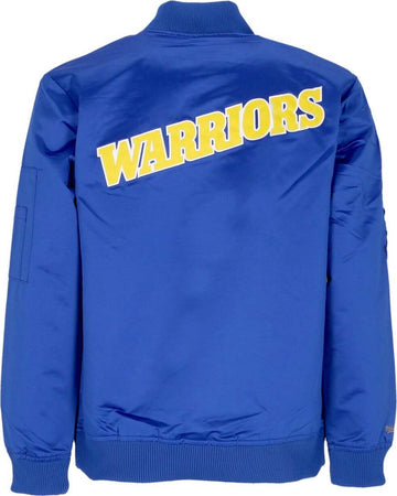 MITCHELL-&amp;-NESS-Giubbotto-Bomber-Uomo-Nba-Lightweight-Satin-Bomber-Golwar-Original-Team-Colors-da-uomo