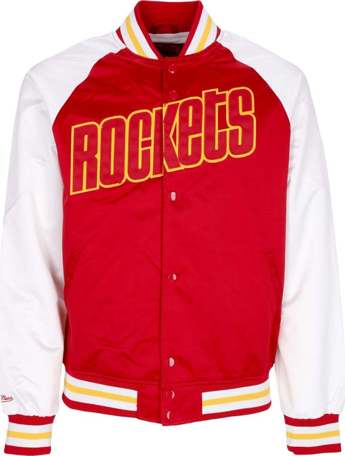 MITCHELL-&-NESS-Giubbotto-Bomber-Uomo-Nba-Primetime-Lw-Satin-Jacket-Hardwood-Classics-Houroc-Scarlet-da-uomo
