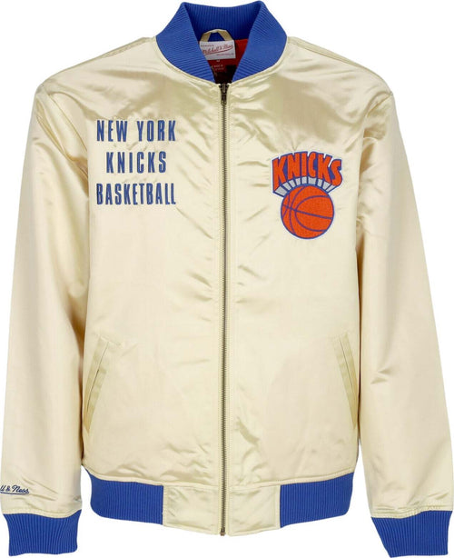 MITCHELL-&-NESS-Giubbotto-Bomber-Uomo-Nba-Team-Og-2.0-Lightweight-Satin-Jacket-Vintage-Logo-Neykni-Gold-da-uomo