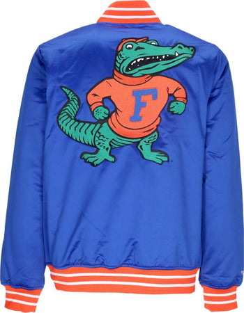 MITCHELL-&amp;-NESS-Giubbotto-Bomber-Uomo-Ncaa-Heavyweight-Satin-Jacket-Flogat-Original-Team-Colors-da-uomo