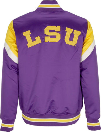 MITCHELL-&amp;-NESS-Giubbotto-Bomber-Uomo-Ncaa-Heavyweight-Satin-Jacket-Loutig-Purple-da-uomo