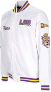 MITCHELL-&-NESS-Giubbotto-Bomber-Uomo-Ncaa-Hometown-Lw-Satin-Jacket-Loutig-White-da-uomo