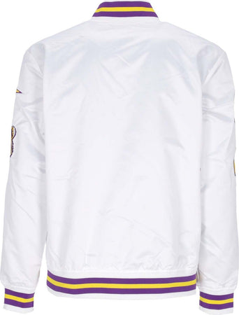 MITCHELL-&amp;-NESS-Giubbotto-Bomber-Uomo-Ncaa-Hometown-Lw-Satin-Jacket-Loutig-White-da-uomo