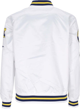 MITCHELL-&amp;-NESS-Giubbotto-Bomber-Uomo-Ncaa-Hometown-Lw-Satin-Jacket-Micwol-White-da-uomo