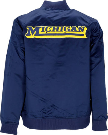MITCHELL-&amp;-NESS-Giubbotto-Bomber-Uomo-Ncaa-Lightweight-Satin-Bomber-Micwol-Original-Team-Colors-da-uomo