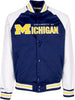 MITCHELL-&amp;-NESS-Giubbotto-Bomber-Uomo-Ncaa-Primetime-Lw-Satin-Jacket-Micwol-Navy-da-uomo