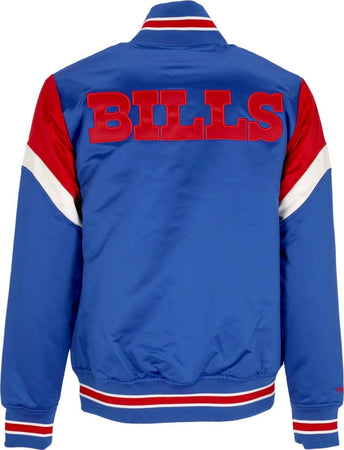 MITCHELL-&amp;-NESS-Giubbotto-Bomber-Uomo-Nfl-Heavyweight-Satin-Jacket-Bufbil-Original-Team-Colors-da-uomo