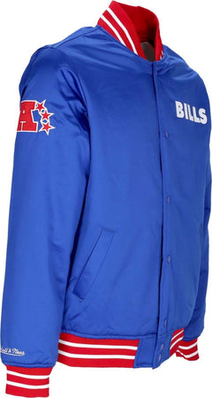 MITCHELL-&amp;-NESS-Giubbotto-Bomber-Uomo-Nfl-Heavyweight-Satin-Jacket-Bufbil-Original-Team-Colors-da-uomo