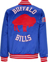 MITCHELL-&-NESS-Giubbotto-Bomber-Uomo-Nfl-Heavyweight-Satin-Jacket-Bufbil-Original-Team-Colors-da-uomo