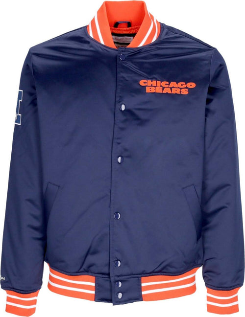 MITCHELL-&-NESS-Giubbotto-Bomber-Uomo-Nfl-Heavyweight-Satin-Jacket-Chibea-Original-Team-Colors-da-uomo