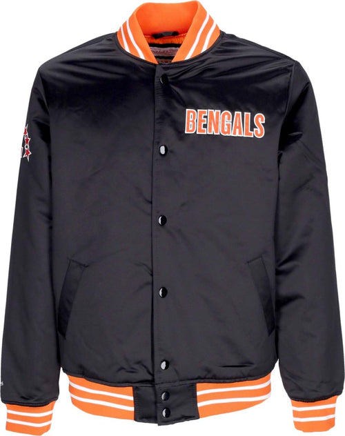 MITCHELL-&-NESS-Giubbotto-Bomber-Uomo-Nfl-Heavyweight-Satin-Jacket-Cinben-Original-Team-Colors-da-uomo