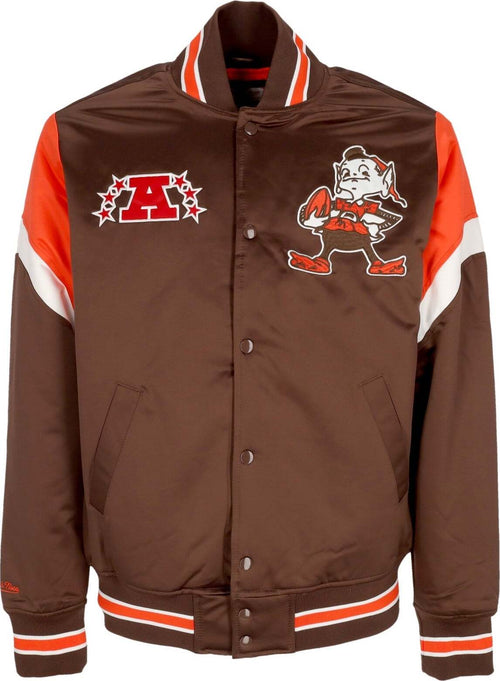 MITCHELL-&-NESS-Giubbotto-Bomber-Uomo-Nfl-Heavyweight-Satin-Jacket-Clebro-Original-Team-Colors-da-uomo