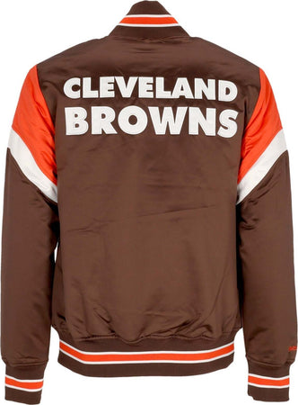 MITCHELL-&amp;-NESS-Giubbotto-Bomber-Uomo-Nfl-Heavyweight-Satin-Jacket-Clebro-Original-Team-Colors-da-uomo