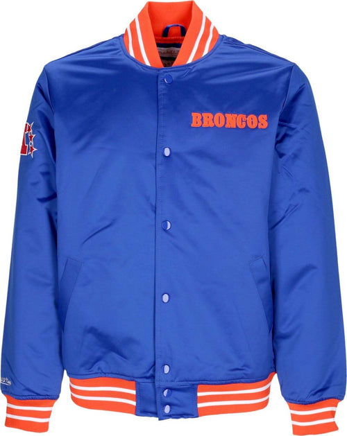 MITCHELL-&-NESS-Giubbotto-Bomber-Uomo-Nfl-Heavyweight-Satin-Jacket-Denbro-Original-Team-Colors-da-uomo