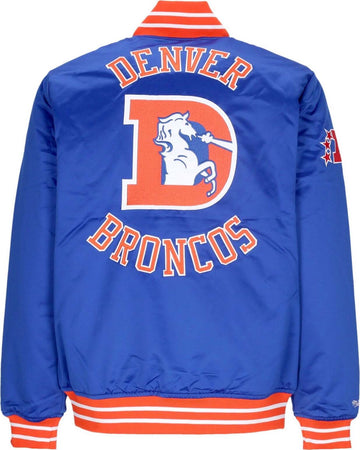 MITCHELL-&amp;-NESS-Giubbotto-Bomber-Uomo-Nfl-Heavyweight-Satin-Jacket-Denbro-Original-Team-Colors-da-uomo