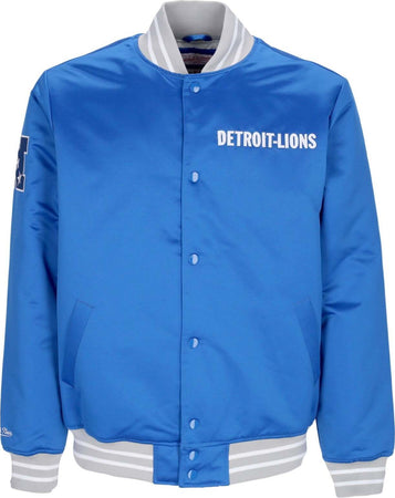 MITCHELL-&amp;-NESS-Giubbotto-Bomber-Uomo-Nfl-Heavyweight-Satin-Jacket-Detlio-Original-Team-Colors-da-uomo