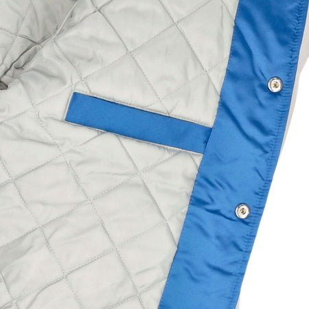 MITCHELL-&amp;-NESS-Giubbotto-Bomber-Uomo-Nfl-Heavyweight-Satin-Jacket-Detlio-Original-Team-Colors-da-uomo