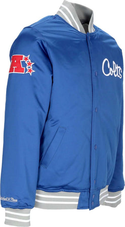 MITCHELL-&amp;-NESS-Giubbotto-Bomber-Uomo-Nfl-Heavyweight-Satin-Jacket-Indcol-Original-Team-Colors-da-uomo