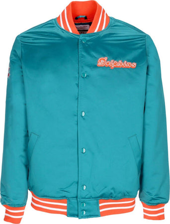 MITCHELL-&amp;-NESS-Giubbotto-Bomber-Uomo-Nfl-Heavyweight-Satin-Jacket-Miadol-Original-Team-Colors-da-uomo