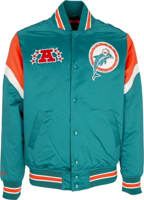 MITCHELL-&-NESS-Giubbotto-Bomber-Uomo-Nfl-Heavyweight-Satin-Jacket-Miadol-Original-Team-Colors-da-uomo