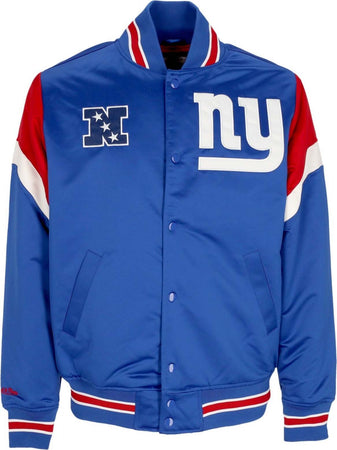 MITCHELL-&amp;-NESS-Giubbotto-Bomber-Uomo-Nfl-Heavyweight-Satin-Jacket-Neygia-Original-Team-Colors-da-uomo