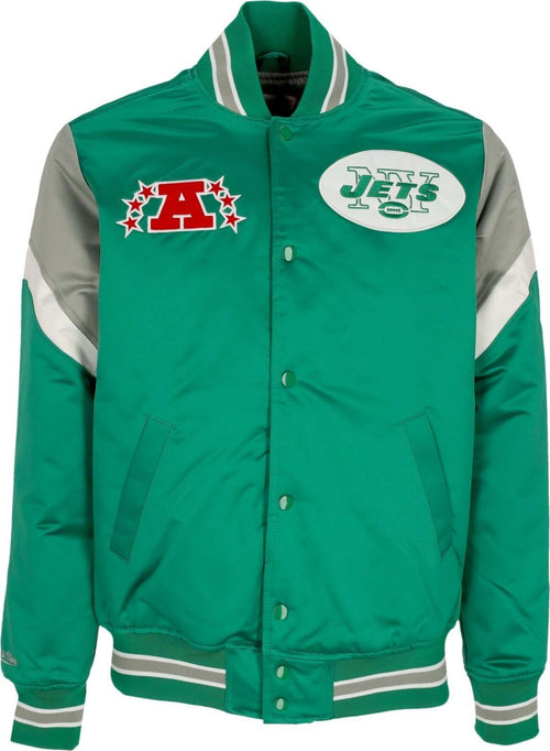 MITCHELL-&-NESS-Giubbotto-Bomber-Uomo-Nfl-Heavyweight-Satin-Jacket-Neyjet-Original-Team-Colors-da-uomo