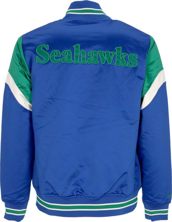 MITCHELL-&amp;-NESS-Giubbotto-Bomber-Uomo-Nfl-Heavyweight-Satin-Jacket-Seasea-Original-Team-Colors-da-uomo