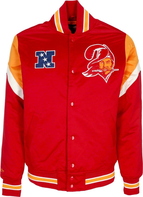 MITCHELL-&-NESS-Giubbotto-Bomber-Uomo-Nfl-Heavyweight-Satin-Jacket-Tambuc-Original-Team-Colors-da-uomo