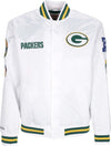 MITCHELL-&-NESS-Giubbotto-Bomber-Uomo-Nfl-Hometown-Lw-Satin-Jacket-Grepac-White-da-uomo