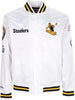 MITCHELL-&amp;-NESS-Giubbotto-Bomber-Uomo-Nfl-Hometown-Lw-Satin-Jacket-Pitste-White-da-uomo
