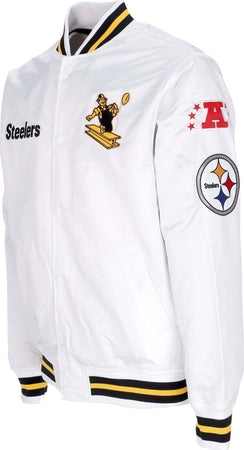 MITCHELL-&amp;-NESS-Giubbotto-Bomber-Uomo-Nfl-Hometown-Lw-Satin-Jacket-Pitste-White-da-uomo