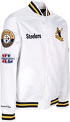 MITCHELL-&-NESS-Giubbotto-Bomber-Uomo-Nfl-Hometown-Lw-Satin-Jacket-Pitste-White-da-uomo