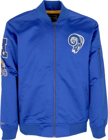 MITCHELL-&amp;-NESS-Giubbotto-Bomber-Uomo-Nfl-Lightweight-Satin-Bomber-Losram-Original-Team-Colors-da-uomo