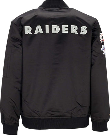 MITCHELL-&amp;-NESS-Giubbotto-Bomber-Uomo-Nfl-Lightweight-Satin-Bomber-Oakrai-Original-Team-Colors-da-uomo